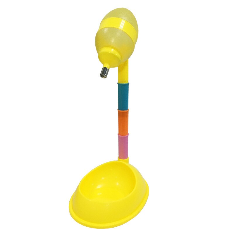 Qqqpet 600ml staande voerbak huisdierbenodigdheden hondenvoerbak automatische waterdispenser fles drinkfontein voor katten: Geel