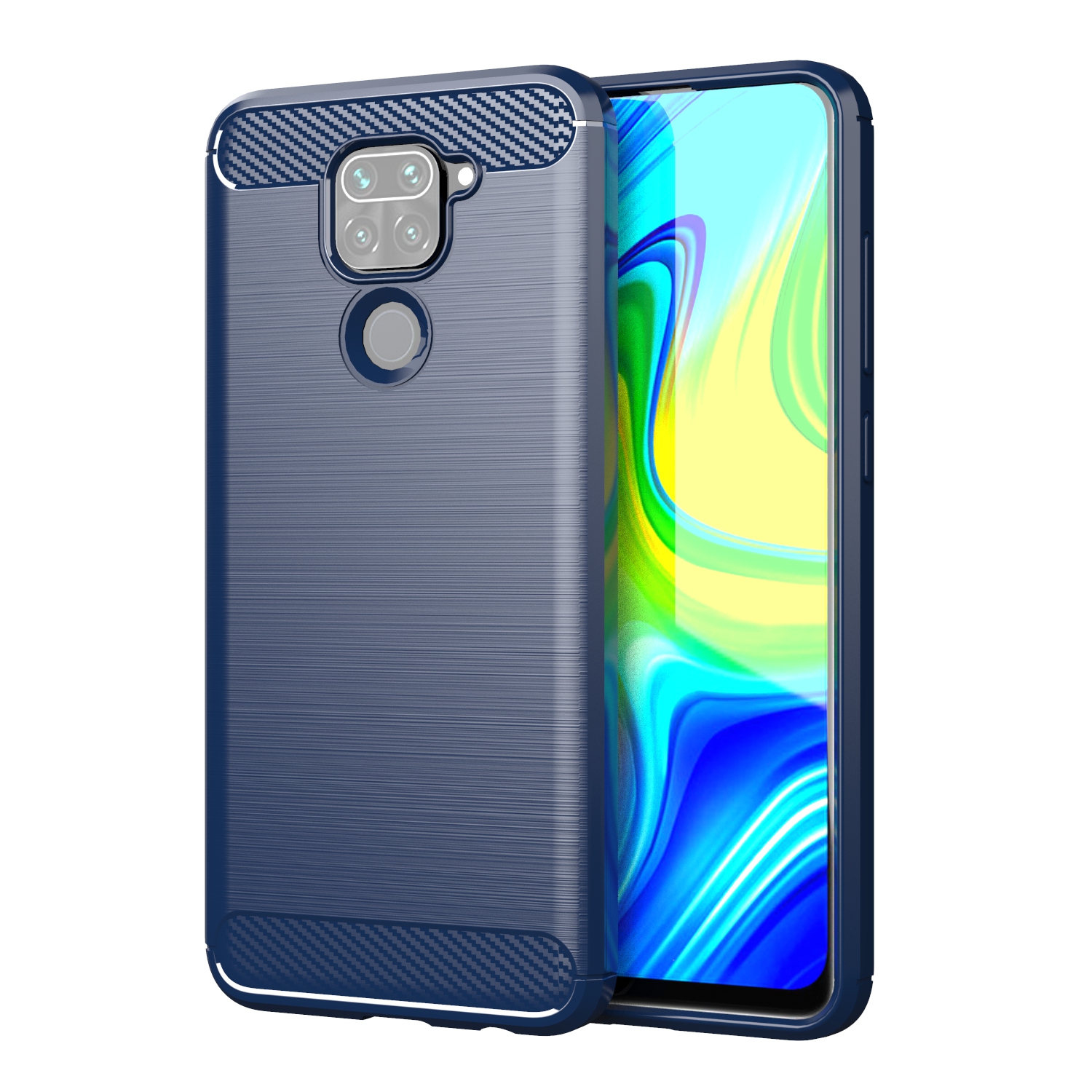 Carbon Fiber Case For Redmi Note 9 9t 9s 9pro max Soft Silicone Shockproof Phone Cover for xaomi redmi note9 4g 9 Pro: Denim / Blue
