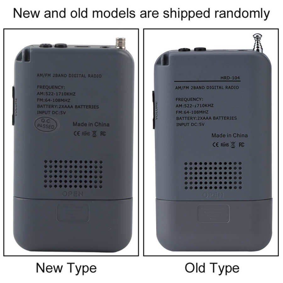 Mini LCD Digital AM FM Radio Speaker Decoding Digital Radio 2 Band 8UV Stereo Tuning Radio Pocket Radio with 3.5mm Headphone