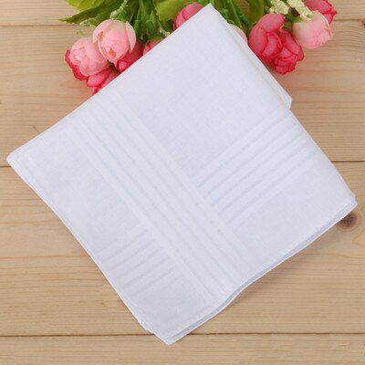 Hvid lommetørklæde bomuld trykt 40cm/ mange anvendelser: Default Title