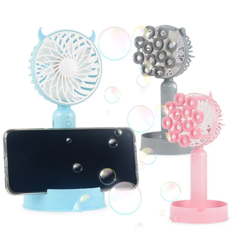 Bambini Del Fumetto Elettrico bottiglia di Acqua Bolla Fan Bolla Macchina di Ricarica USB Luce Luminosa Divertimento Portatile Che Soffia Ventilatore della Bolla di trasporto