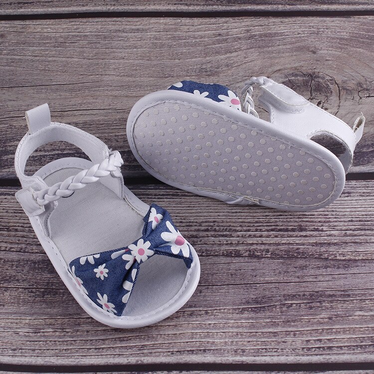 Summer Baby Girl Shoes Bowknot Shoes Anti-Slip Crib Shoes Soft Sole Prewalkers For 0-18M