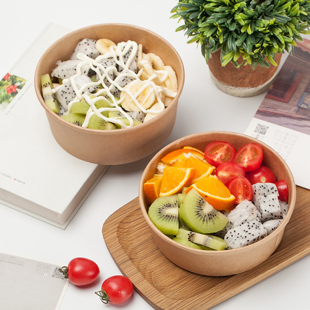 50pcs 8 ounce kraft paper soup cup disposable meal grandado