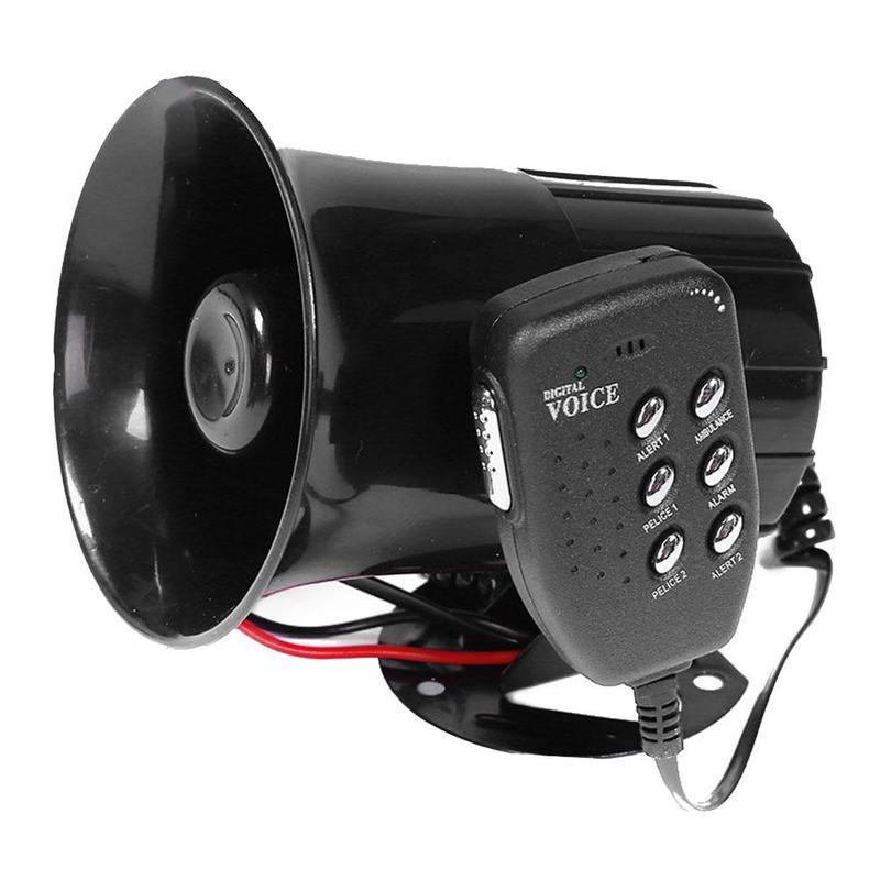 100W Car Warning Alarm Police Fire Siren Horn Pa Speaker System Fire Sound Spot Horn Warning Loud Mic Alarm Car 6 Siren J9H8: Default Title