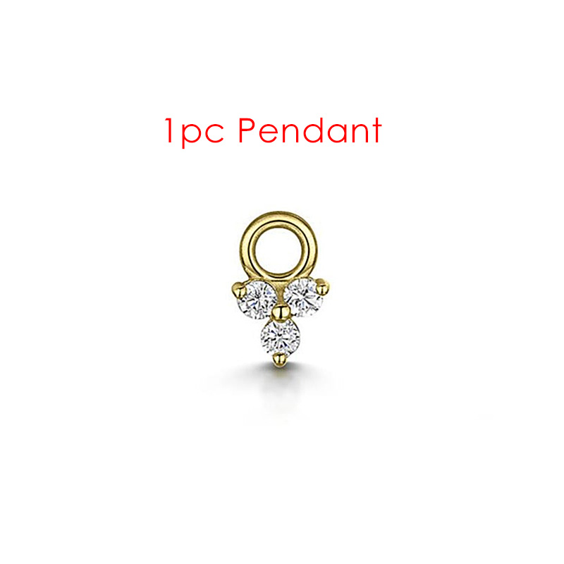 1PC Little Star Moon Snake Crystal Charms Pendant Helix Daith Earrings for Women Hanging Matching Piercing Lobe Tragus Jewelry: Chapado en zinc azul