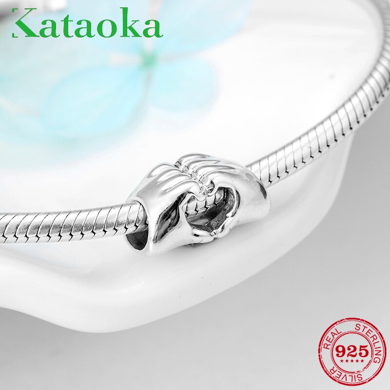 Levensechte 925 Sterling Zilveren Hart Gebaar Bedels Kralen Fit Originele Europese Armband Bangles Sieraden Maken