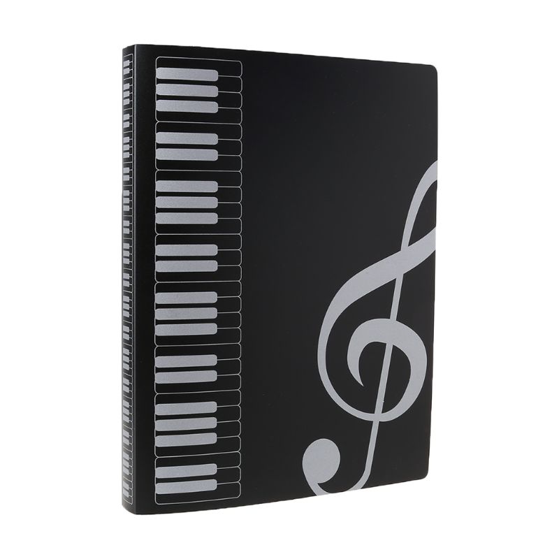 40 Pages A4 taille Piano musique partition feuille Document dossier rangement organisateur: Black