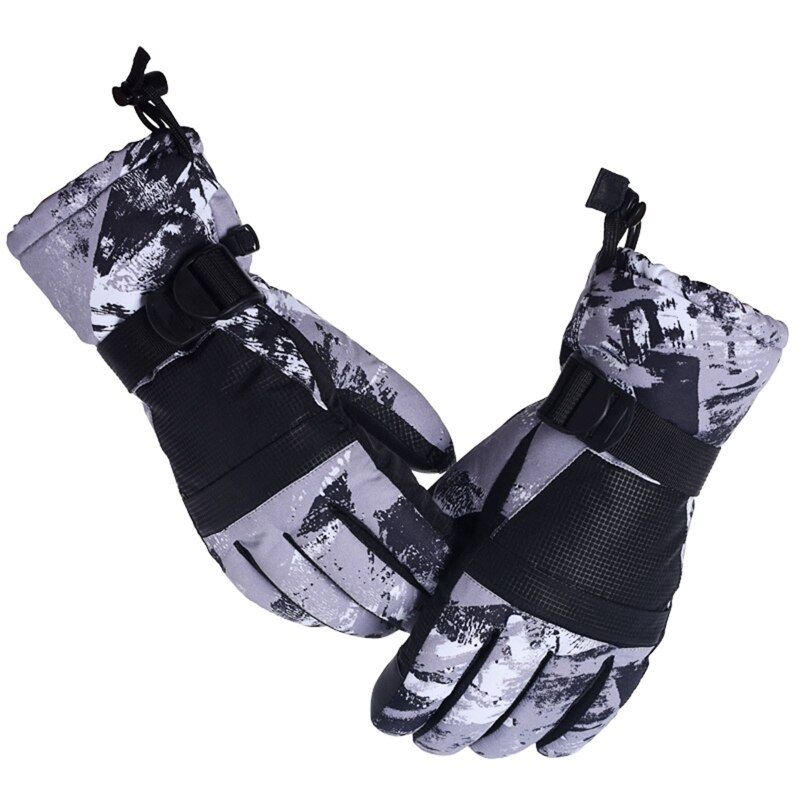 Erwachsene Winter Warme Berg Snowboard Touchscreen Ski Handschuhe Wasserdicht Volle Finger Handschuhe für draussen Motorrad: XL grau