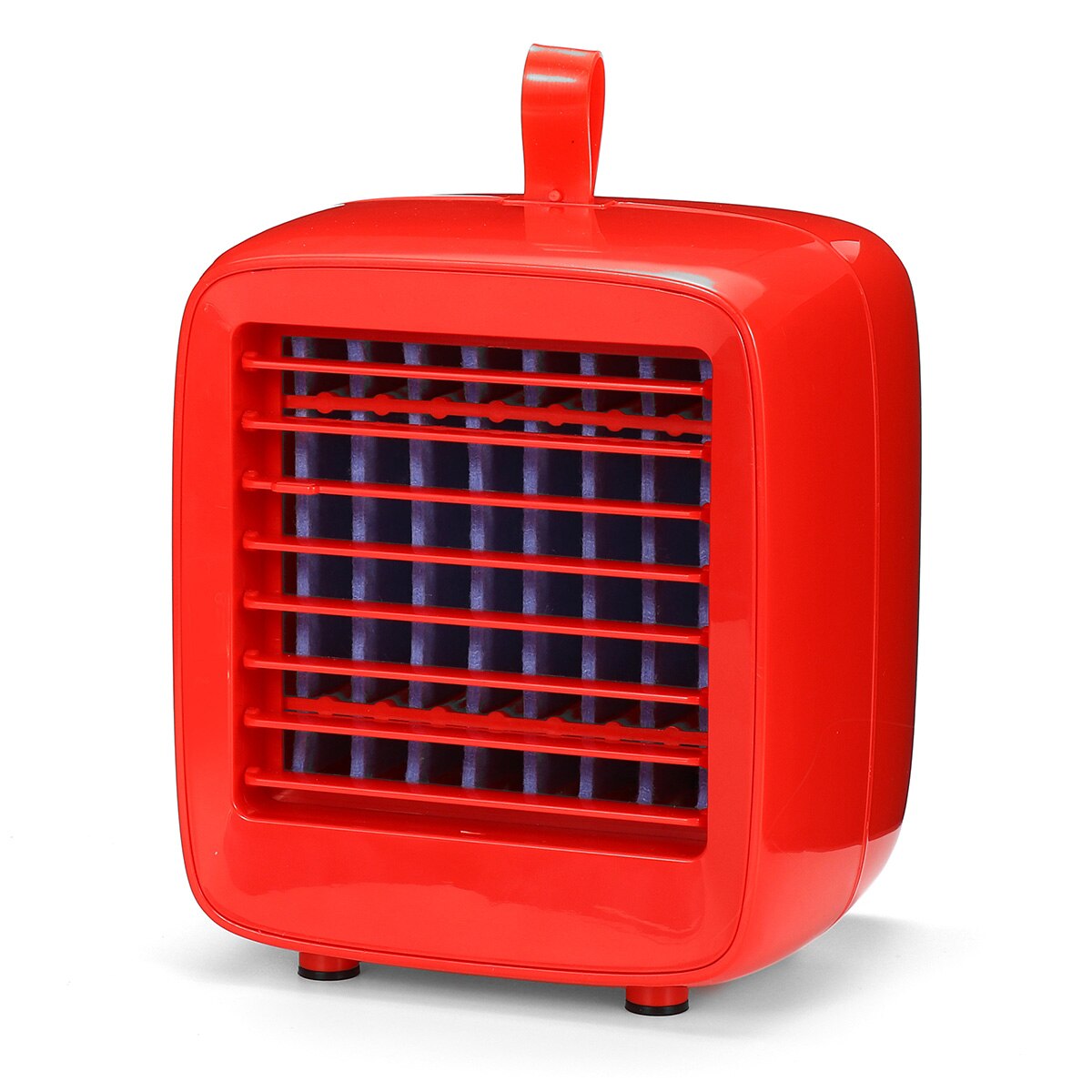 Mini klimaanlæg bærbar luftkøler 200ml vandtank hjem personligt rum køler blæser usb desktop køleventilatorer 2 speed: Rød