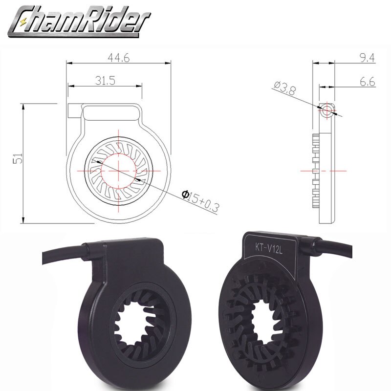 Pas pedal assist sensor kt -v12l kt  v12 v12l 6 magneter dual hall sensors 12 signaler