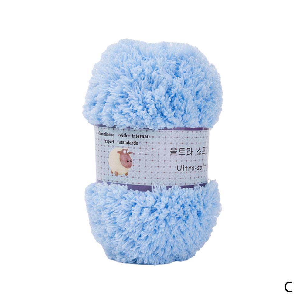 Soft Smooth Yarn Baby Knitting Wool Yarn Thick Yarn Fiber Velvet Yarn Hand Knitting Wool Crochet Yarn for Diy Sweater: C