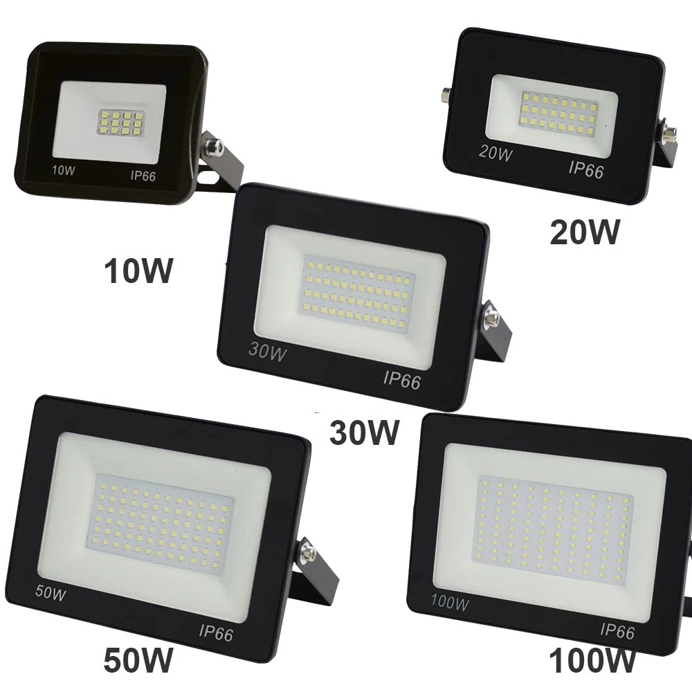 LED Floodlight 50W 30W 20W 10W Ultra Thin Led Flood Light Spotlight Outdoor 220V IP65 IP 65 SMD 5730 Outdoor Wall Lamp Cold warm