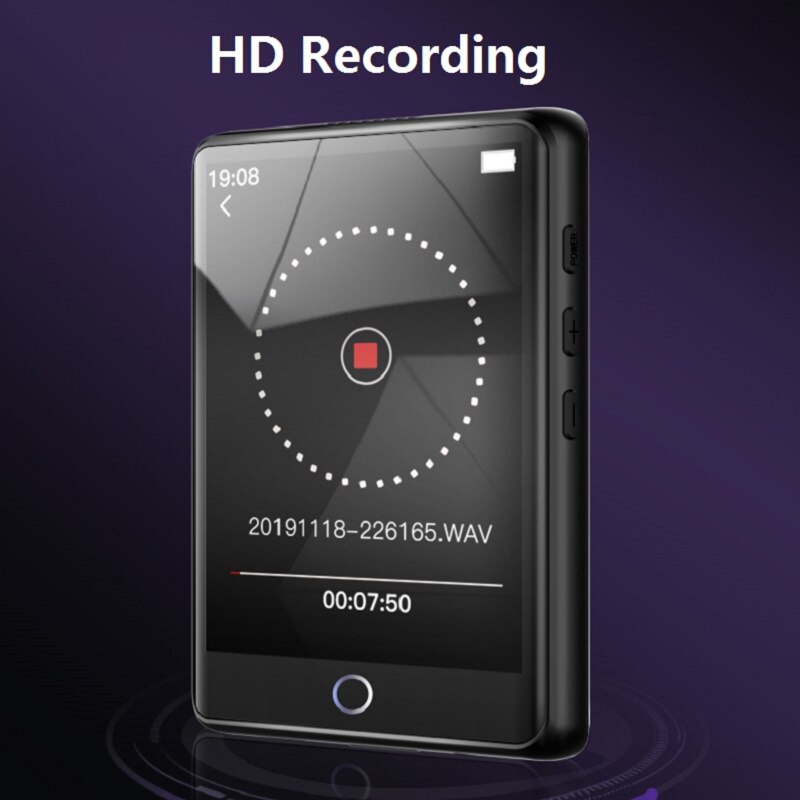 RUIZU M6 Full Touch Screen Bluetooth MP4 player Built-in Speaker 2.8 inch Screen With FM Radio E-Book Video Music Player