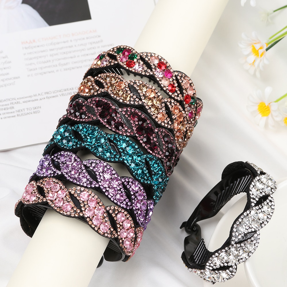 Soporte de para hacer moños, horquilla con diamantes de imitación, pinza para el pelo, banda para el pelo fuerte, herramienta imprescindible, accesorios para el cabello