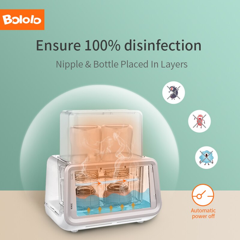 Bololo mælkevarmer flaske sterilisator automatisk multifunktionel intelligent termostat med led lys kan lave en aftale 220v