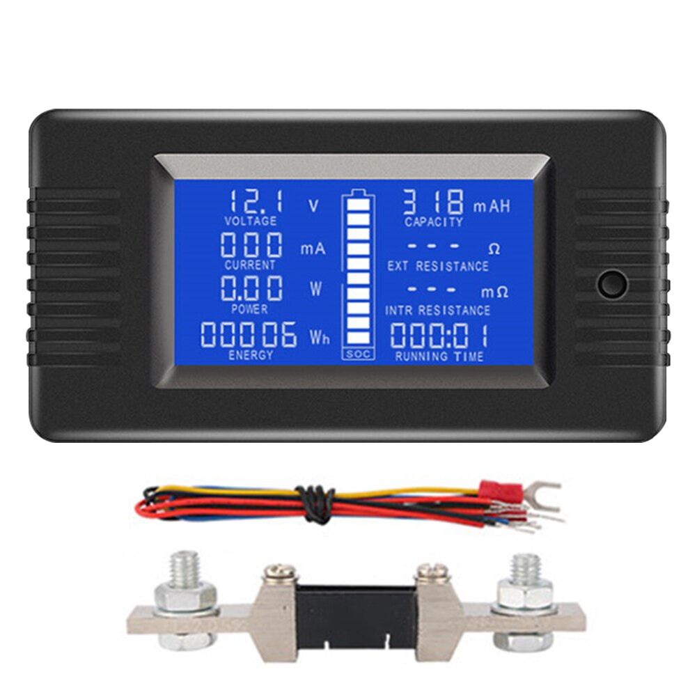 Med bakgrunnsbelysning 0-200v solenergi-Observere lcd-skjerm batteritester voltmeter engelsk spenning enkel installering bil bærbar