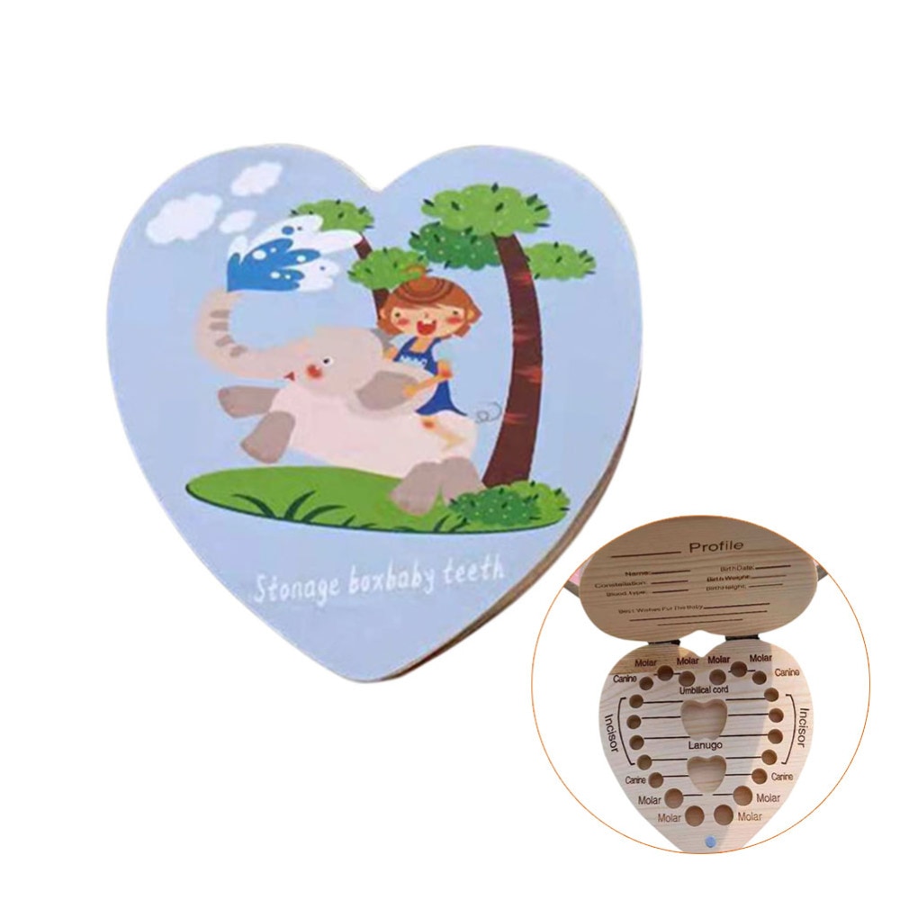 Børnetand mini opbevaringsbokse børns souvenir gemme værktøjer tegneserie baby løvfældende tænder boxwooden løvfældende tænderboks