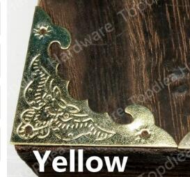 20 stk / masse jern bronze hjørne beslag størrelse 40mm til smykkeskrin bryst træ sag fotoalbum hjørne dekorativ beskytter: Gul  x 20 stk