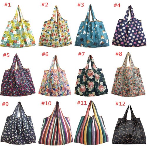 1pc opvouwbare, herbruikbare, nylon eco-handtassen, opbergtassen, reistassen, boodschappentassen