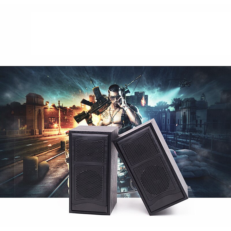 Computer Speakers Usb Bedrade Combinatie Soundbox Super Bass Mini Houten Pc Speaker Stereo Muziekspeler Subwoofer Sound Box