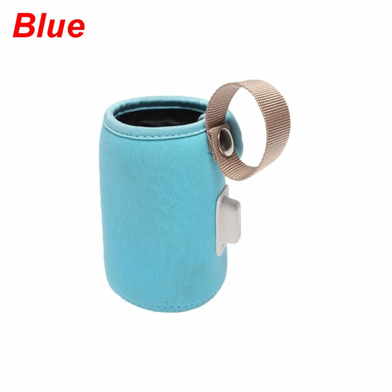 Funda calefactora para biberones con USB, bolsa de aislamiento antideslizante antiescaldado, calentador de leche portátil para coche D08C: Blue