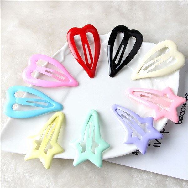 10 Uds. De pinzas para bebé para el pelo de niña y niño, accesorios para el cabello, bonitos pasadores a presión, horquillas de Color, pasador de Metal: mix