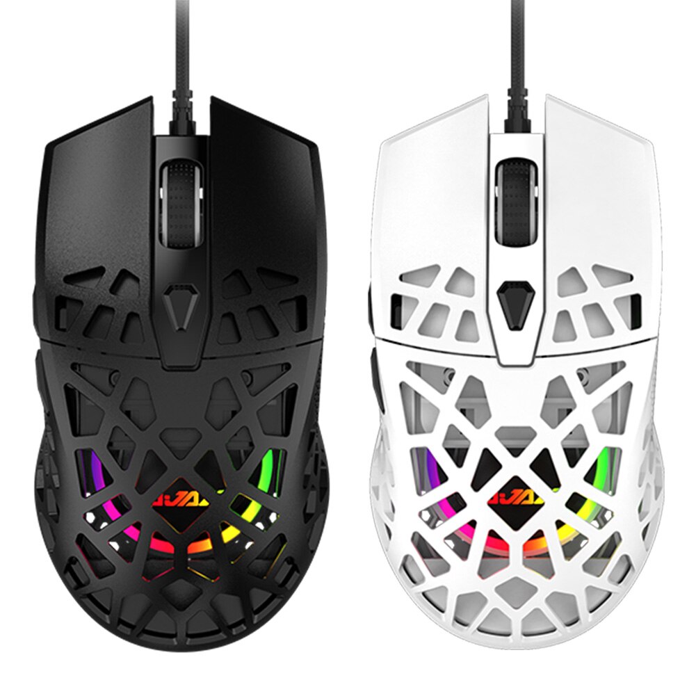 Adjustable Mice Laptop Computer Ergonomic Mice Silent RGB 6200 DPI AJ339 Hollow Macro Definition USB Wired Mouse