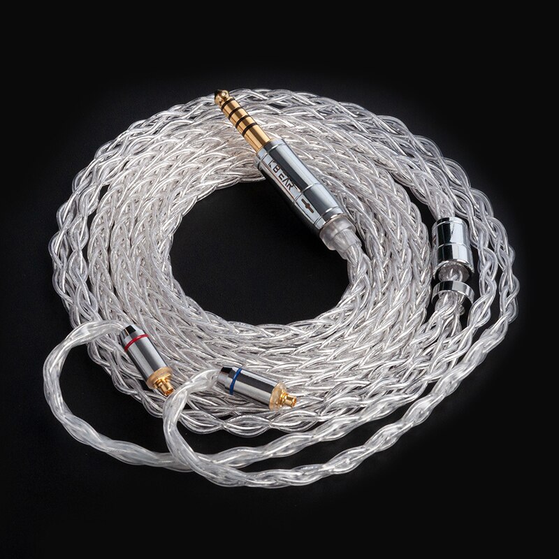 AK KBEAR-Limpid Pro 4N 8 Cores Upgrade Pure Silver Flagship Cable 2 Pin/ MMCX/ TFZ/ QDC In-ear Earphones Cable for KZ ASX BL01: MMCX4.4