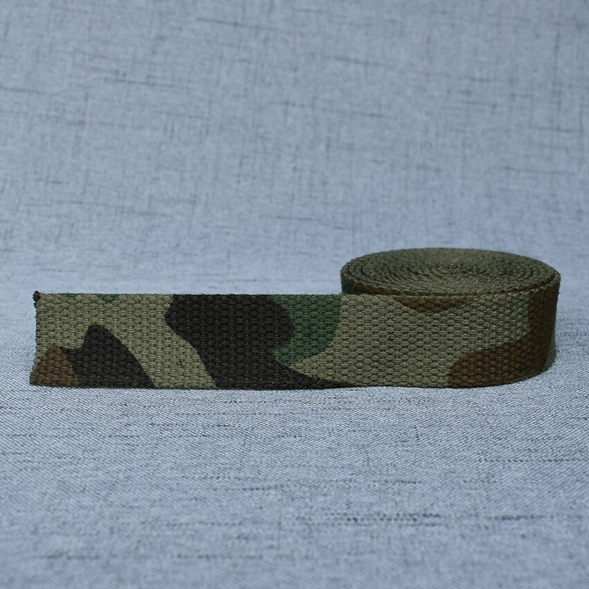 Ruban de sangle 5 Yards de largeur 25mm, sangles en corde pour chien, collier pour animaux domestiques, harnais, sac à dos, Textile, vêtements, accessoire: Green Camouflage