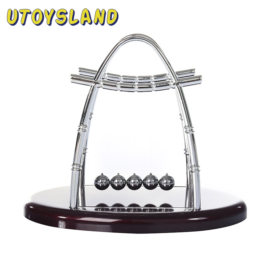 Arc Shaped Newton Cradle Balance Ball Science Puzzle Fun Desk Toy for Stress Reliever