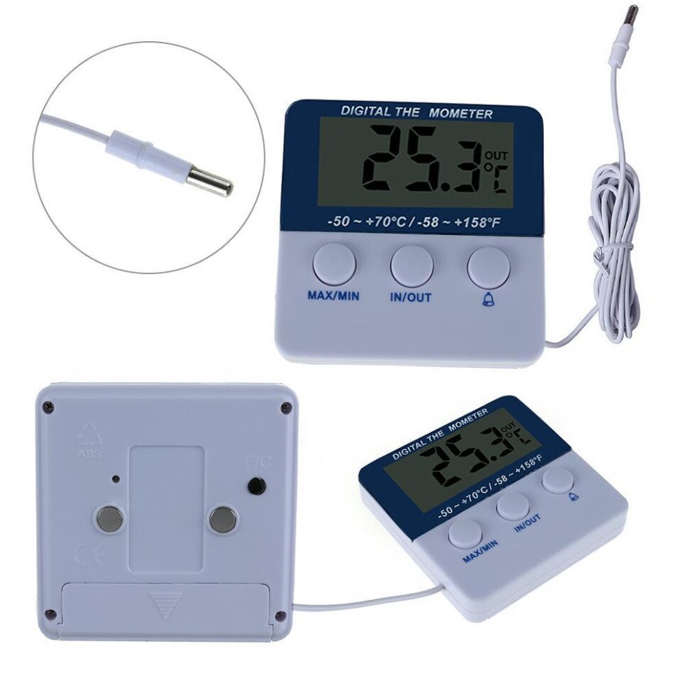 Indoor En Outdoor Mini Digital Display Thermometer Zuignap Thermometer Aquarium Thermometer Temperatuur Alarm