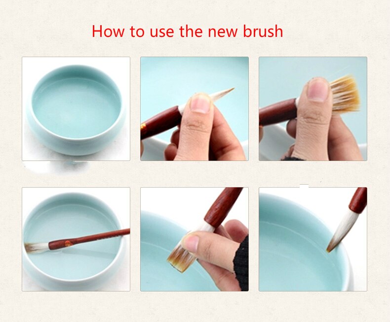 Chinese calligraphy pen writing brush pen set traditional weasel hair ink children brush box set for the beginners