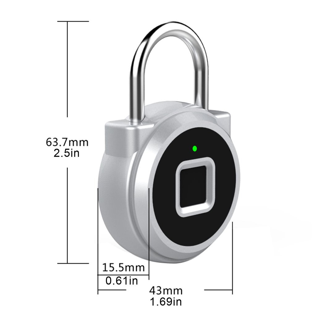 P10 Pure Vingerafdruk Unlock Smart Vingerafdruk Deurslot Veilig Hangslot Usb Opladen Waterdicht Keyless Anti-Diefstal Slot