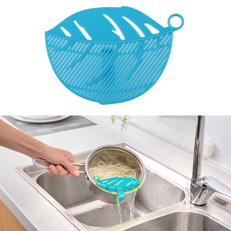 Risvask filtrering baffel sigte bønner ærter vask filter afløb bord ris rengøring si filter gadget køkken gadgets: Blå