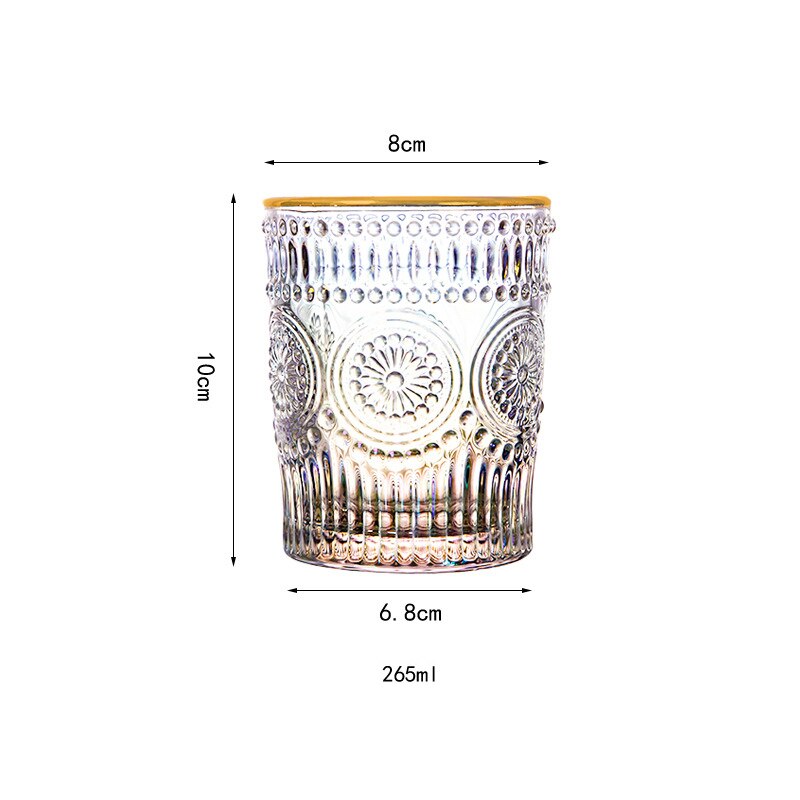 Vasos de vino de colores soplados a mano sin plomo para beber vasos de vidrio para vino tinto blanco jugo leche café taza sol flor vasos de vidrio: ColorLow2