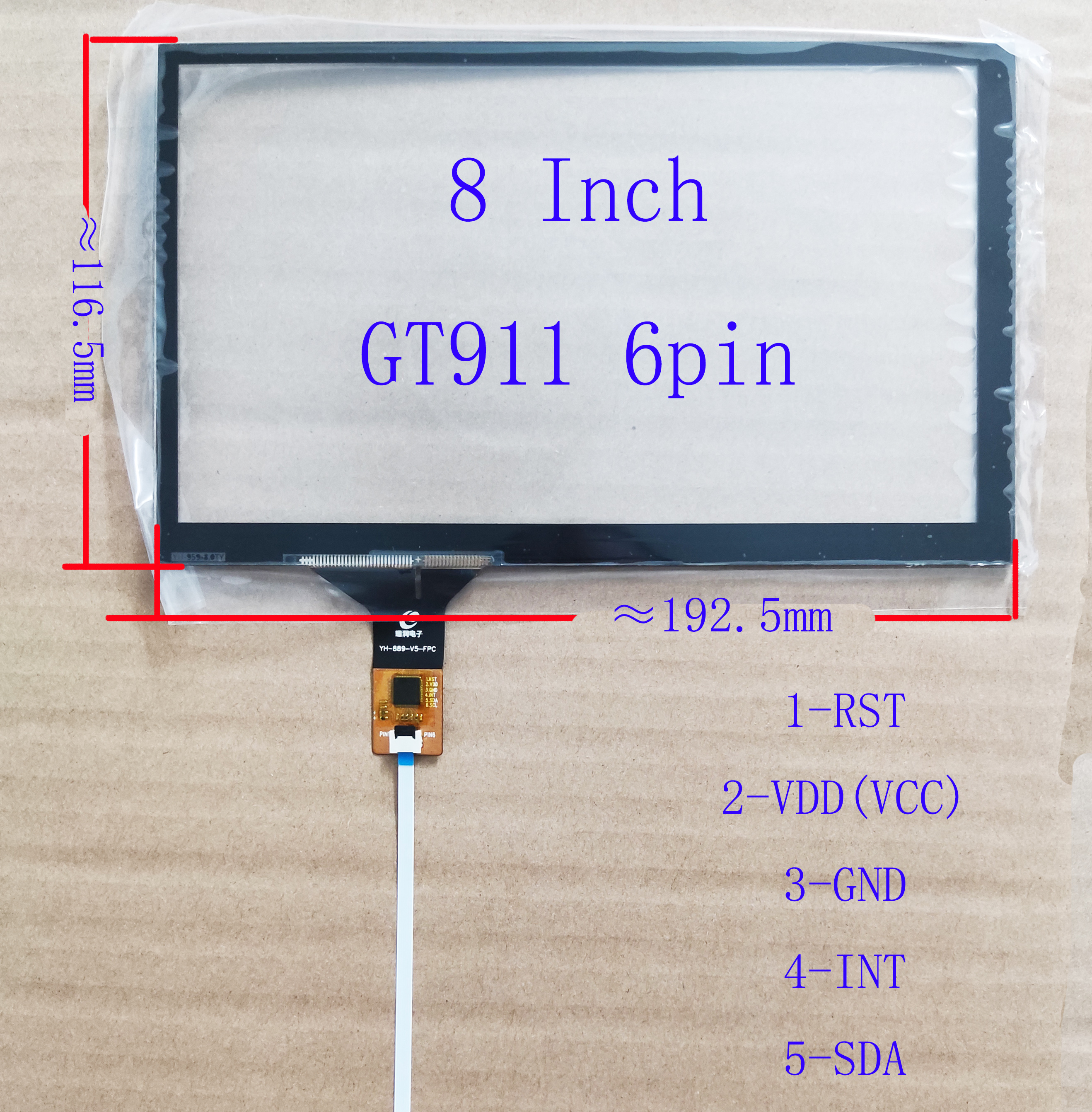 4.3/5/6.2/6.5/6.9/7/8/9/10.1 Inch Capacitive Touch Screen Sensor Digitizer Panel, GT911 928 9271 615 Universal: PURPLE