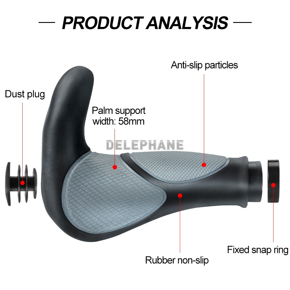 Bike Handlebar Grips Ergonomic Mountain Bike Grips Aluminum Double Lock-on MTB BMX Scooter Downhill Foldable Urban Bicycle Grips