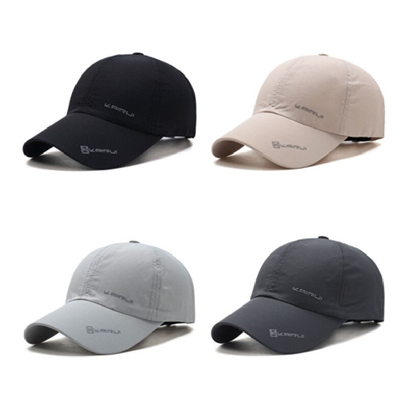 Siloqin herre tynd åndbar hat justerbar størrelse bogstav baseballkasket dame hurtigttørrende tynde tunge caps snapback cap