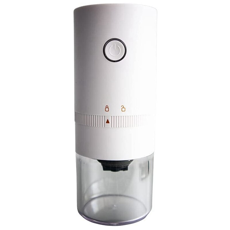 Portable Electric Coffee Grinder Brewed Coffee Maker Rechargeable Ceramic Conical Burr: White