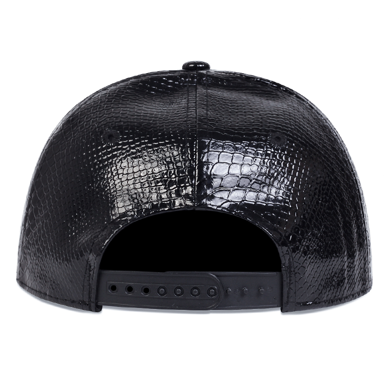 Snapback Men Flat Baseball Cap Golden Lion Loop Multi Color Figure PU Leather Hip Hop Cap Punk Casual Street Trend Caps
