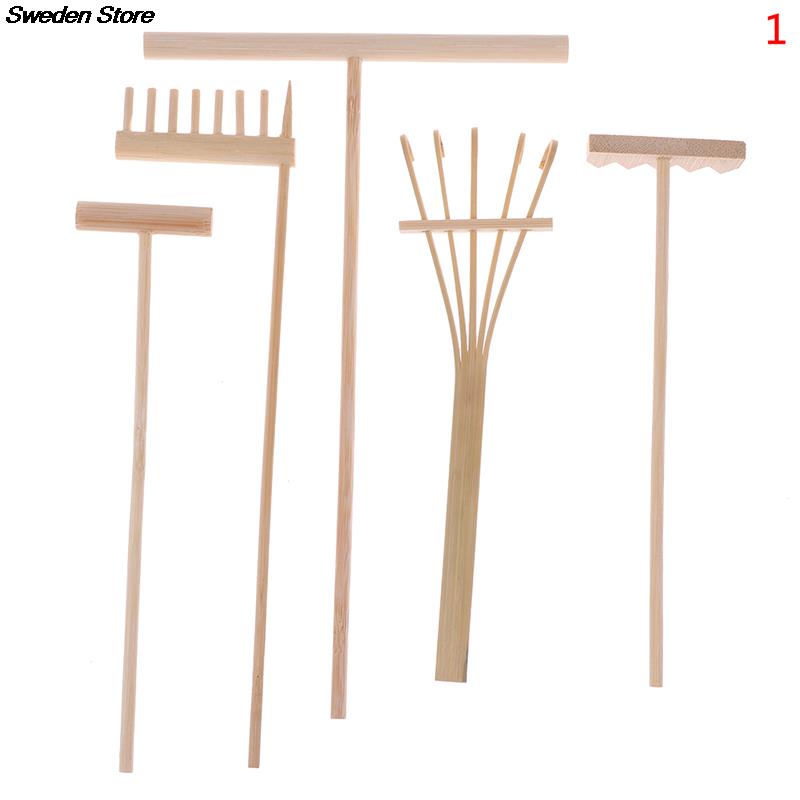 Mini bambus rake for zen hagesand bordplate meditasjon feng shui dekor: 1