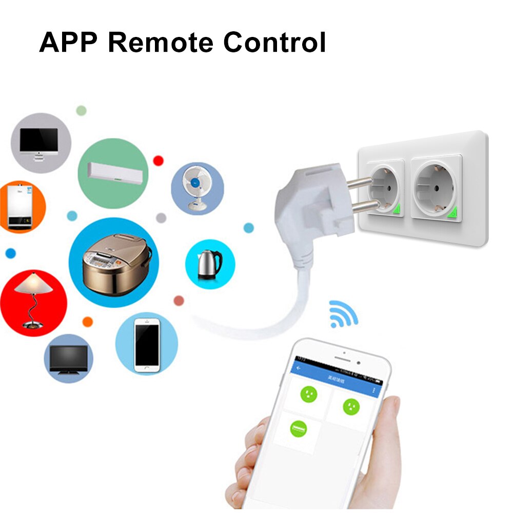 Avatto wifi dubbel eu standarduttag, tuya smart life app röst fjärrkontroll 16a wifi strömkontakt fungerar med google home alexa