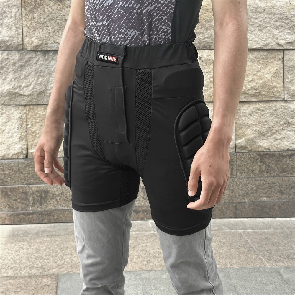 WOSAWE, pantalones cortos protectores para motocicleta para hombre, deportes de Snowboard, cadera, trasero, equipo de protección corporal, pantalones cortos de esquí para Motocross y bicicleta de Hockey MTB