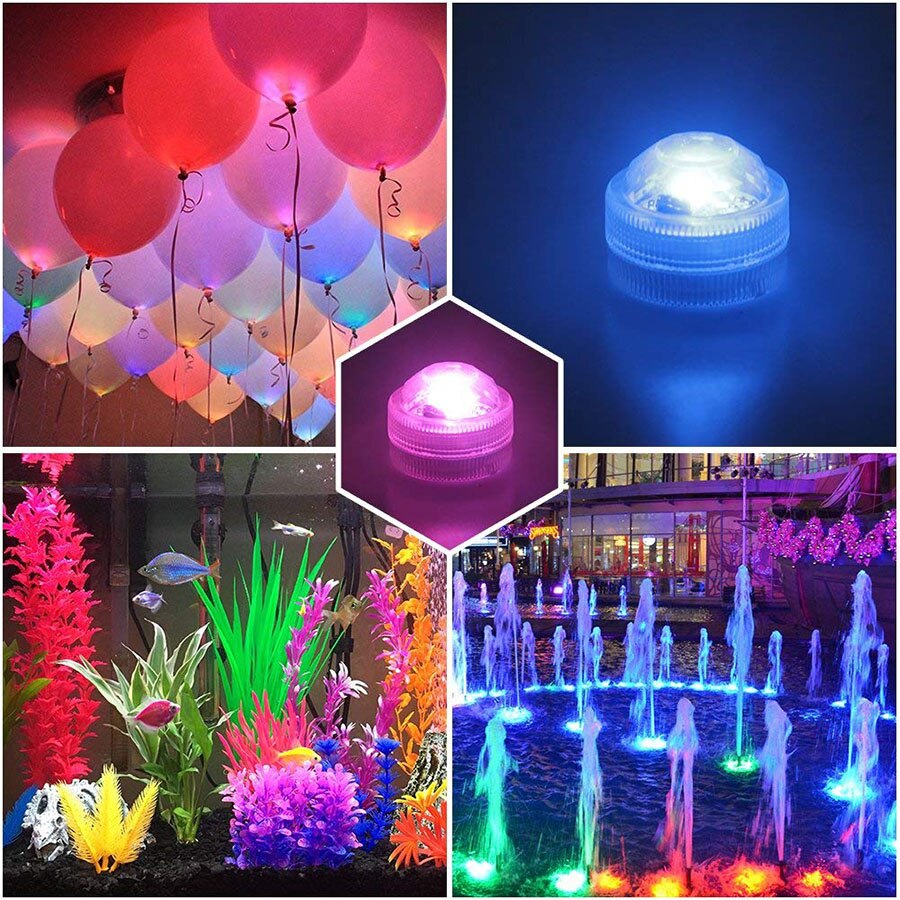 Led Remote Controlled Rgb Submersible Light Battery Operated Onderwater Night Lamp Vaas Kom Outdoor Garden Party Decoratie
