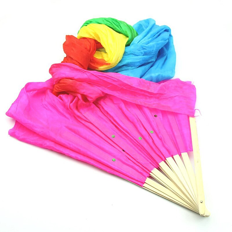 Abanicos del baile largos con degradado de rayas horizontales, tela de imitación, B2Cshop