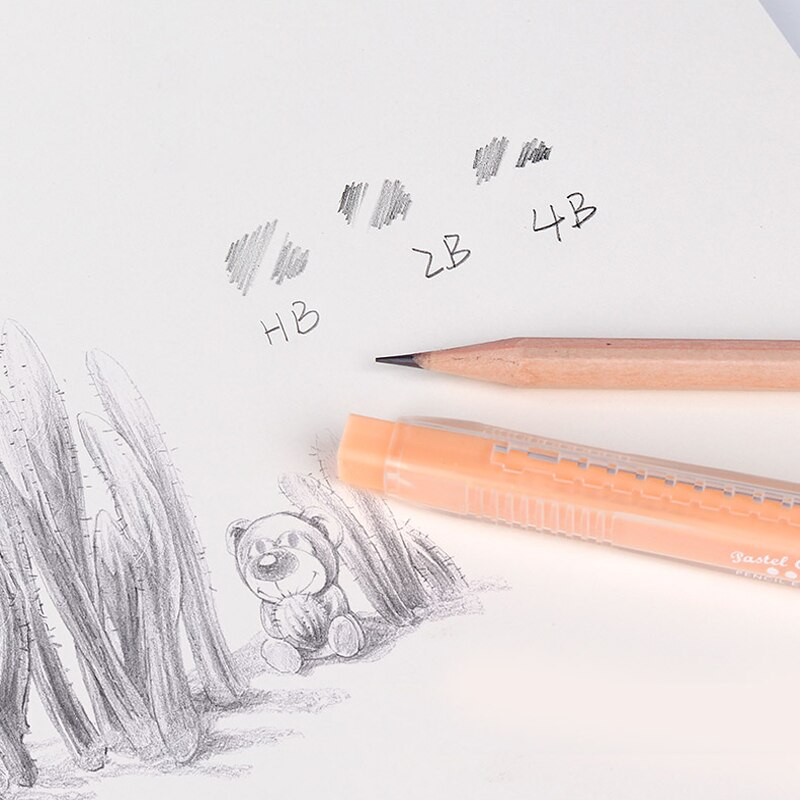4Pcs Mixed Japanese KOKUYO automatic eraser cute art painting push pen eraser multi-angle wipe clean without leaving marks