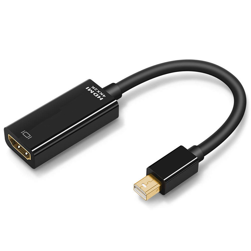 Mini Displayport a HDMI-Cable compatible con adaptador 4K 1080P Mini DP a HDMI hembra para Apple Mac Book Air Pro: Negro