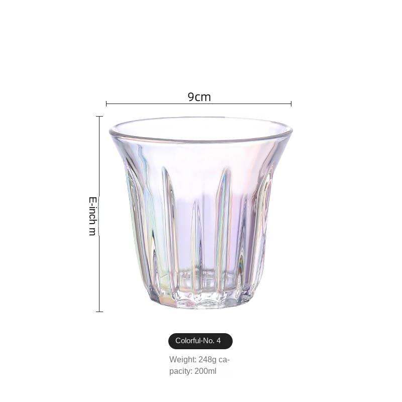Taza blanca australiana de 100ml-200ml, taza de café Simple, Espresso blanco plano, clásica, Retro, rayas verticales: 200ml - colorful