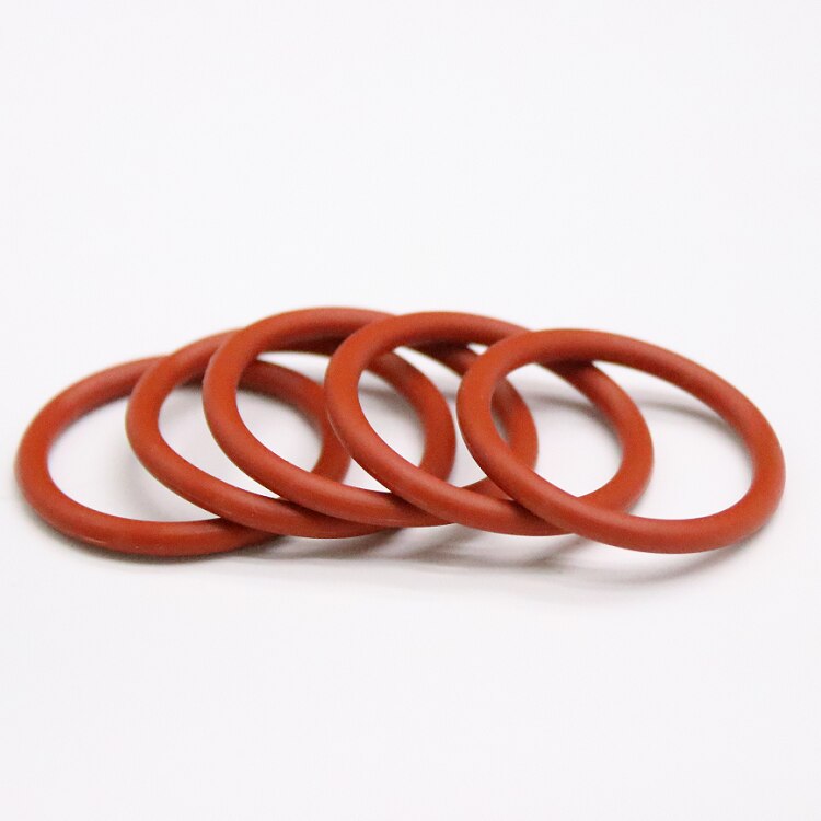 10 st tjocklek  cs 5mm od 18 ~ 45mm silikon o ring packning livsmedelskvalitet vattentät bricka gummi isolerad rund o form tätning röd