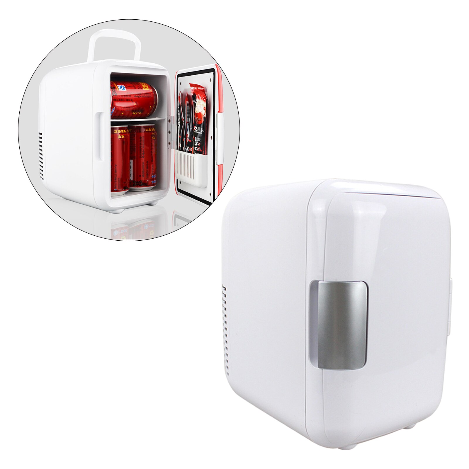 Portable Mini 4L Car Fridge Cooler Warmer Low Noise Compact Fruit Beer AC/DC for Office Camping Travel